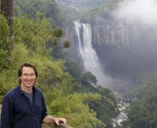 Monumento Estadual Salto São João, em Prudentópolis. N/F: secretário do Meio Ambiente e Recursos Hídricos, Ricardo Soavinski e Guilherme Vasconcellos, Diretor de Unidade de Conservação do IAP.Prudentópolis, 08-10-15.Foto: Arnaldo Alves / ANPr.