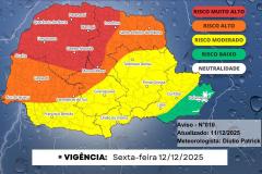 Paraná terá tempestades severas neste fim de semana