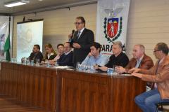 O Governo do Paraná, por meio da Secretaria do Meio Ambiente e Recursos Hídricos, em parceria com Itaipu Binacional e Ministério do Meio Ambiente, promove o 2º Encontro Formativo do Programa Nacional de Formação e Capacitação de Gestores Ambientais (PNC), em Guarapuava. Simultaneamente acontece o 2º Seminário Regional do Meio Ambiente. A capacitação teve início nesta quinta-feira (24) e segue até o final da tarde de sexta-feira (25).Guarapuava, 24/08/2017.Foto: Divulgação SEMA