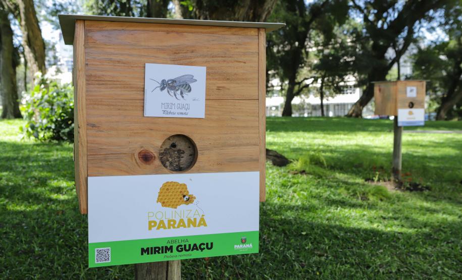 O governador do Paraná, Carlos Massa Ratinho Junior, inaugura o jardim de colmeias de abelhas nativas e a horta orgânica no Palácio Iguaçu.
