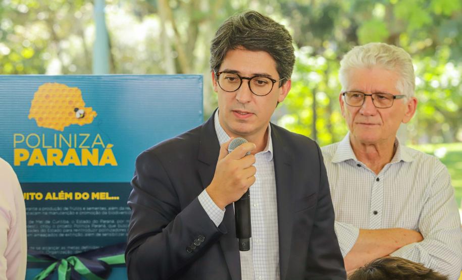 O governador do Paraná, Carlos Massa Ratinho Junior, inaugura o jardim de colmeias de abelhas nativas e a horta orgânica no Palácio Iguaçu.