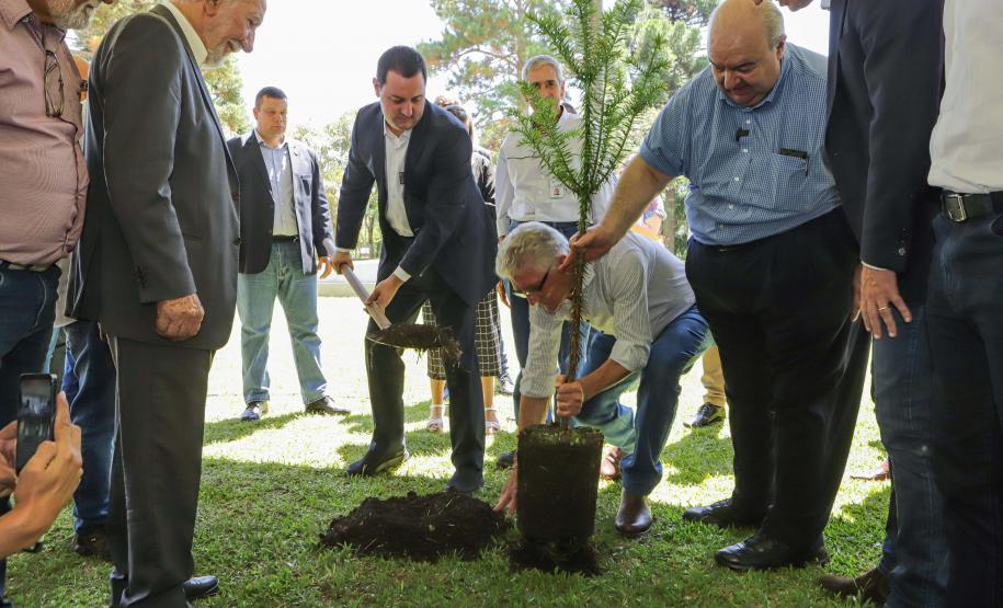 O governador do Paraná, Carlos Massa Ratinho Junior, inaugura o jardim de colmeias de abelhas nativas e a horta orgânica no Palácio Iguaçu.