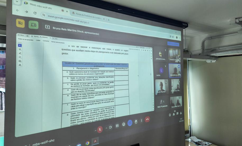 Reunião virtual com municípios da região de Londrina.