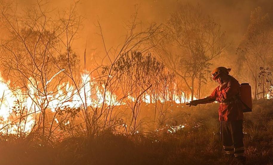 IAT ajuda a combater três novos focos de incêndio florestal no Paraná