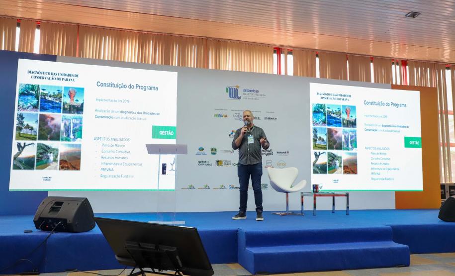 Rafael Andreguetto, diretor de Patrimônio Natural do IAT, foi um dos palestrantes do Abeta Summit 2024