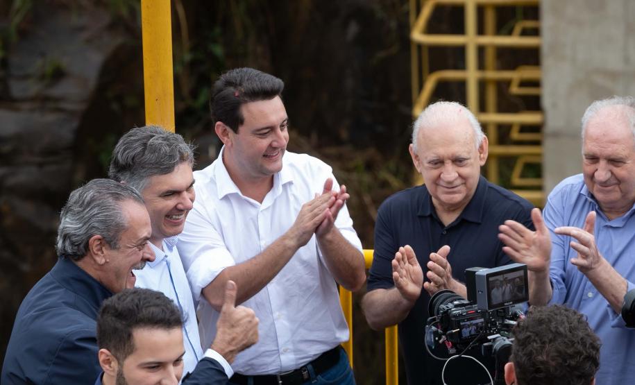 Francisco Beltrão, 13 de dezembro de 2024 - O governador Carlos Massa Ratinho Jr., inaugura obra de condenção de cheias e anuncia melhorias.
