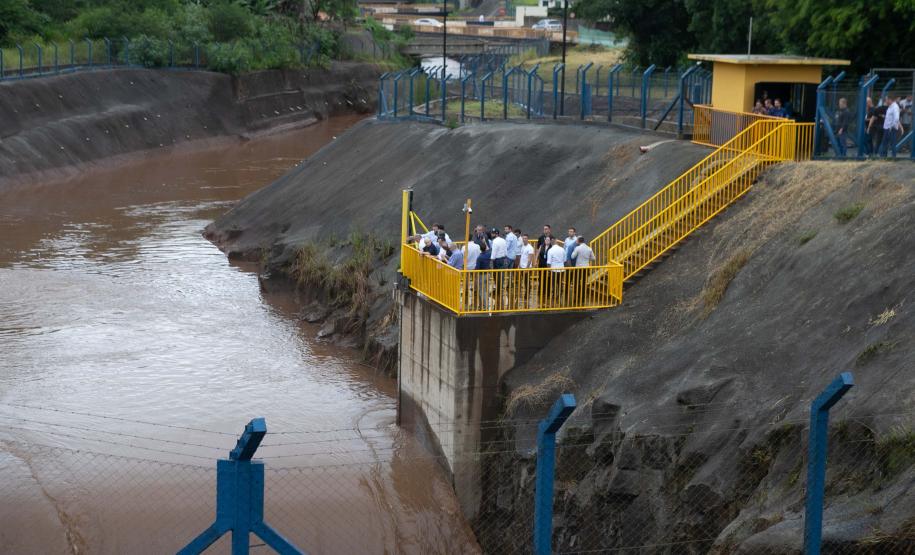 Francisco Beltrão, 13 de dezembro de 2024 - O governador Carlos Massa Ratinho Jr., inaugura obra de condenção de cheias e anuncia melhorias.