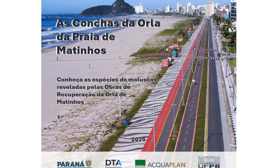 Cartilha educativa desenvolvida pelo Estado em parceria com universidades e empresas responsáveis pela revitalização da Orla de Matinhos destaca a importância das conchas no Litoral do Paraná.