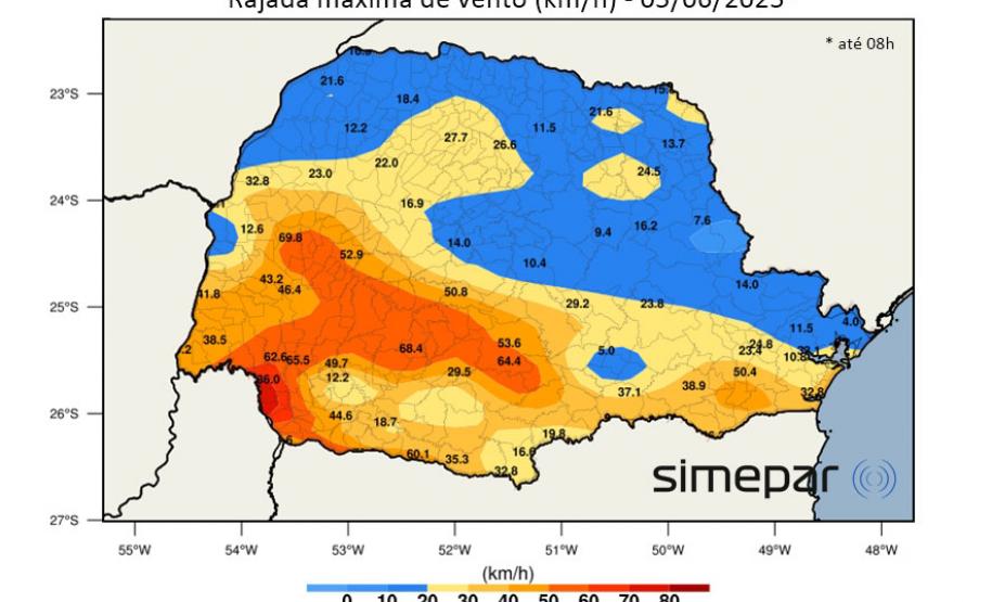 Paraná registra raios e granizo: chuva diminui na sexta, mas ganha força no fim de semana