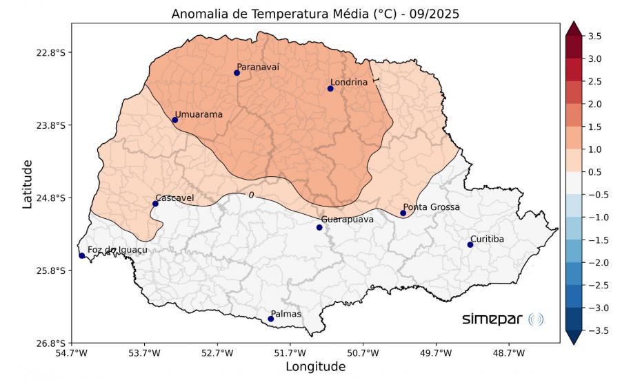 Calor e tempestades: setembro encerra com temperaturas acima da média e chuva irregular