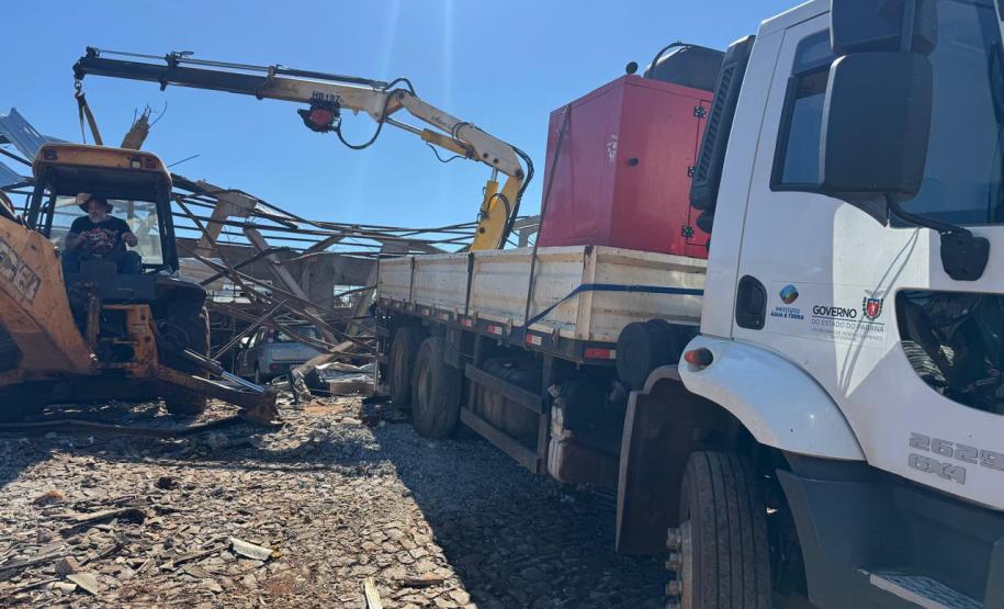 IAT envia caminhões, equipamentos e servidores para ajudar na reconstrução de Rio Bonito do Iguaçu