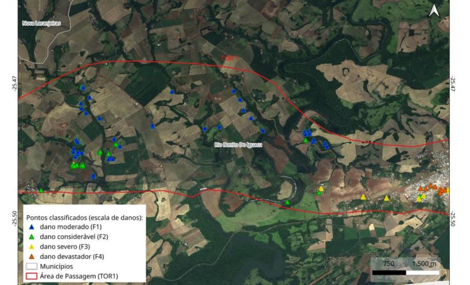 Laudo técnico final do Simepar eleva classificação de tornados que atingiram 11 cidades do Paraná