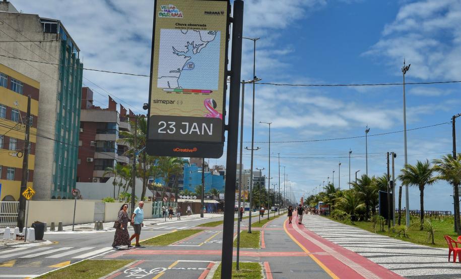 Painéis do Simepar trazem previsão do tempo atualizada para a população no Litoral