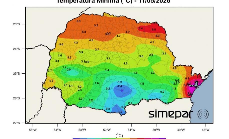 Com massa de ar polar, Paraná tem primeiras temperaturas negativas e recorde de frio no ano
