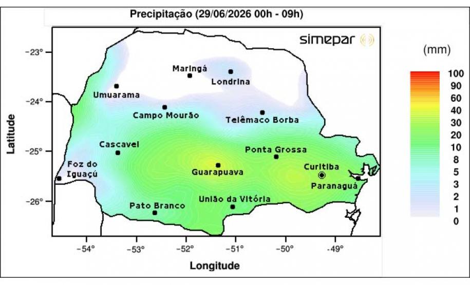 Após tempestades com raios e granizo no Paraná, semana segue chuvosa no Oeste e Sudoeste