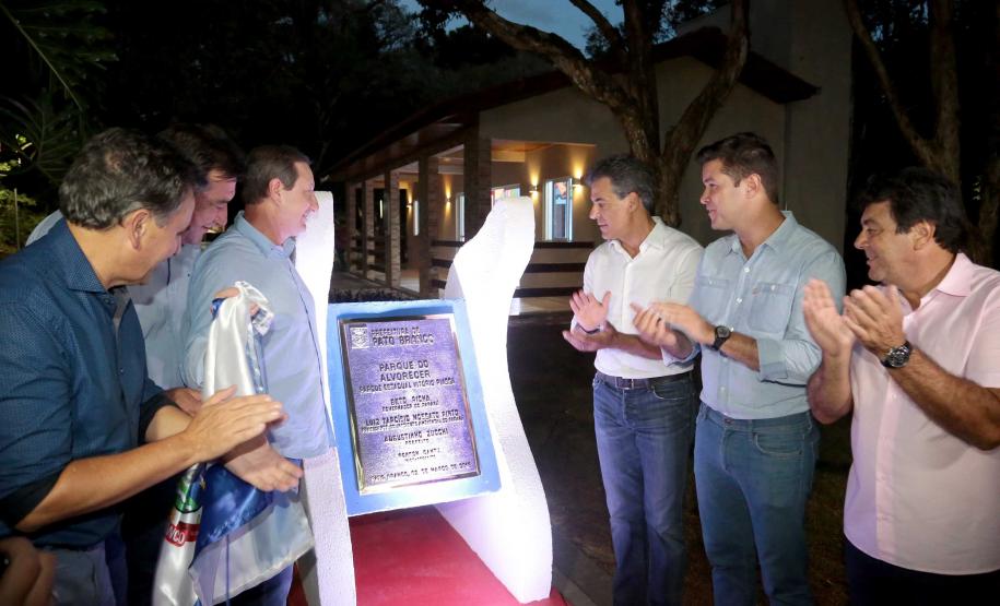 O governador Beto Richa inaugurou nesta sexta-feira (01/03) o Parque Estadual Vitório Piassa- Parque do Alvorecer, em Pato Branco, no Sudoeste do Estado