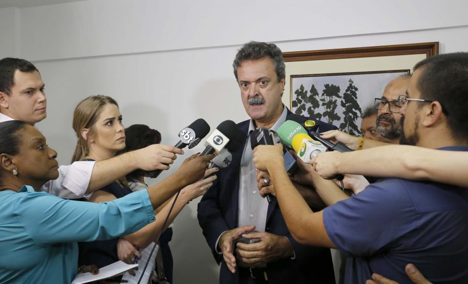 O secretário interino de Desenvolvimento Sustentável, Everton Luiz da Costa Souza, falou sobre situação das barragens do Paraná.Curitiba, 29-01-19.Foto: Arnaldo Alves / ANPr.