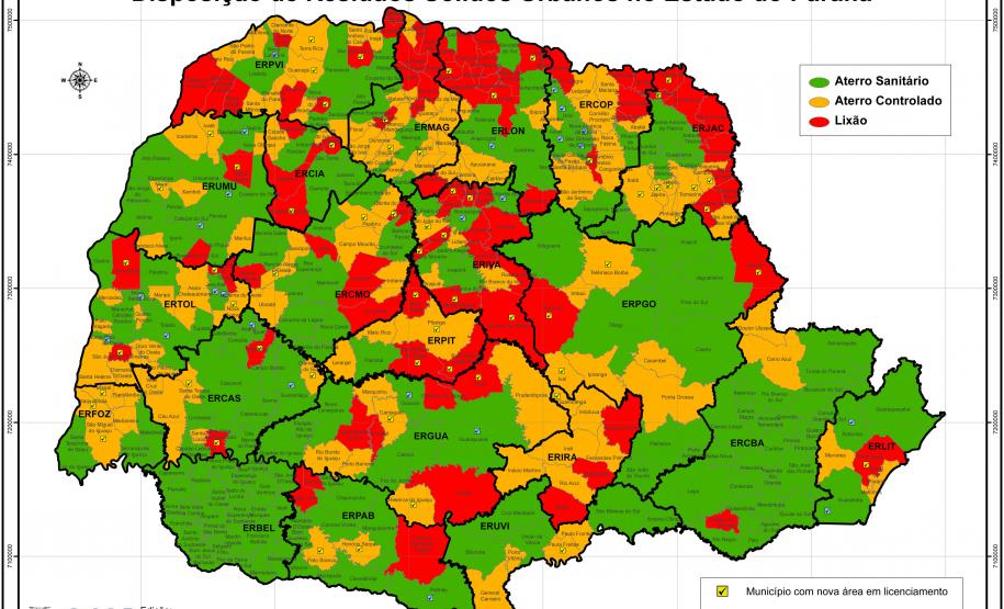 IAP divulga mapeamento do destino dos resíduos sólidos no Paraná