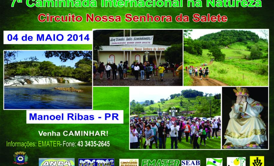 Paraná tem cinco Caminhadas na Natureza nesta semana Cinco Caminhadas Internacionais na Natureza para todos os gostos, e locais, acontecem nesta semana no Paraná. Na quinta-feira, 1º de maio. Circuito Nossa Senhora de Fátima, em Manoel Ribas.Foto: Divulgação Emater