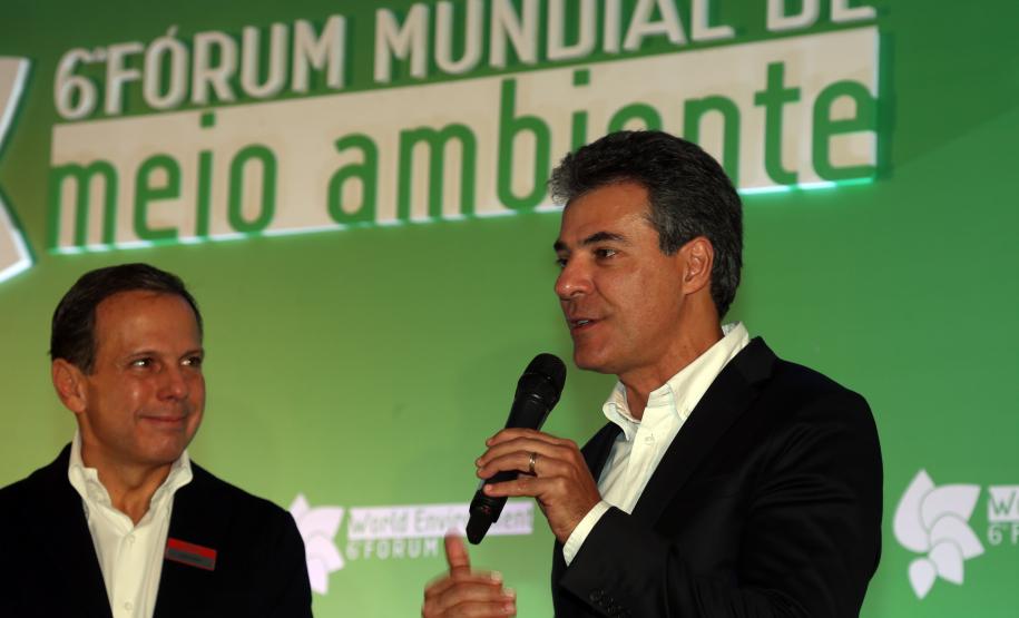 Beto Richa durante o encerramento do Fórum Mundial de Meio Ambiente.Foz do Iguaçu, 26/06/2015.Foto: Orlando Kissner/ANPr