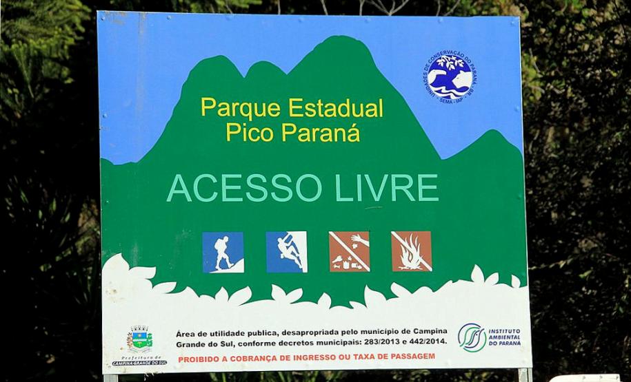 Visitantes do Pico Paraná não precisam mais pagar para entrar no parque.Foto: Divulgação IAP