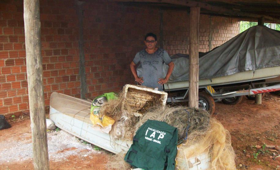 IAP apreende materiais em fiscalização de pesca.Curitiba, 29/01/2016.Foto: Divulgação IAP