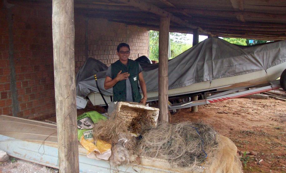 IAP apreende materiais em fiscalização de pesca.Curitiba, 29/01/2016.Foto: Divulgação IAP