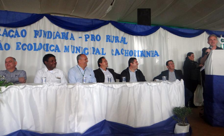 Audiência entrega Unidade de Conservação e dá início ao processo de regularização fundiária de propriedades em Boa Ventura de São Roque.Boa Ventura de São Roque, 17/05/2016.Foto: Divulgação ITCG