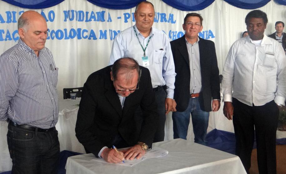 Audiência entrega Unidade de Conservação e dá início ao processo de regularização fundiária de propriedades em Boa Ventura de São Roque.Boa Ventura de São Roque, 17/05/2016.Foto: Divulgação ITCG