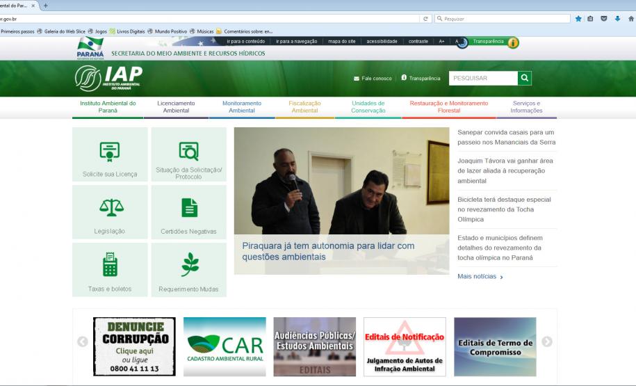 Novo portal do IAP garante mais facilidade ao usuário de serviços ambientais