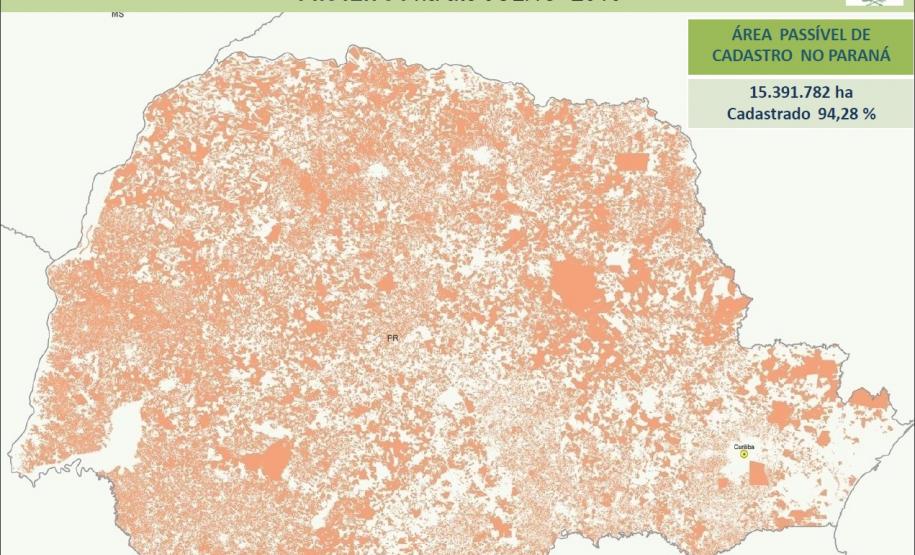 O Paraná tem 353 mil imóveis rurais inseridos no Cadastro Ambiental Rural (CAR). Foram registrados no Sistema Nacional de Cadastro Ambiental Rural (Sicar) 95% dos imóveis rurais, o que representa 94% da área passível de cadastro em todo o Estado. Curitiba, 19/08/2016.Foto: Divulgação IAP